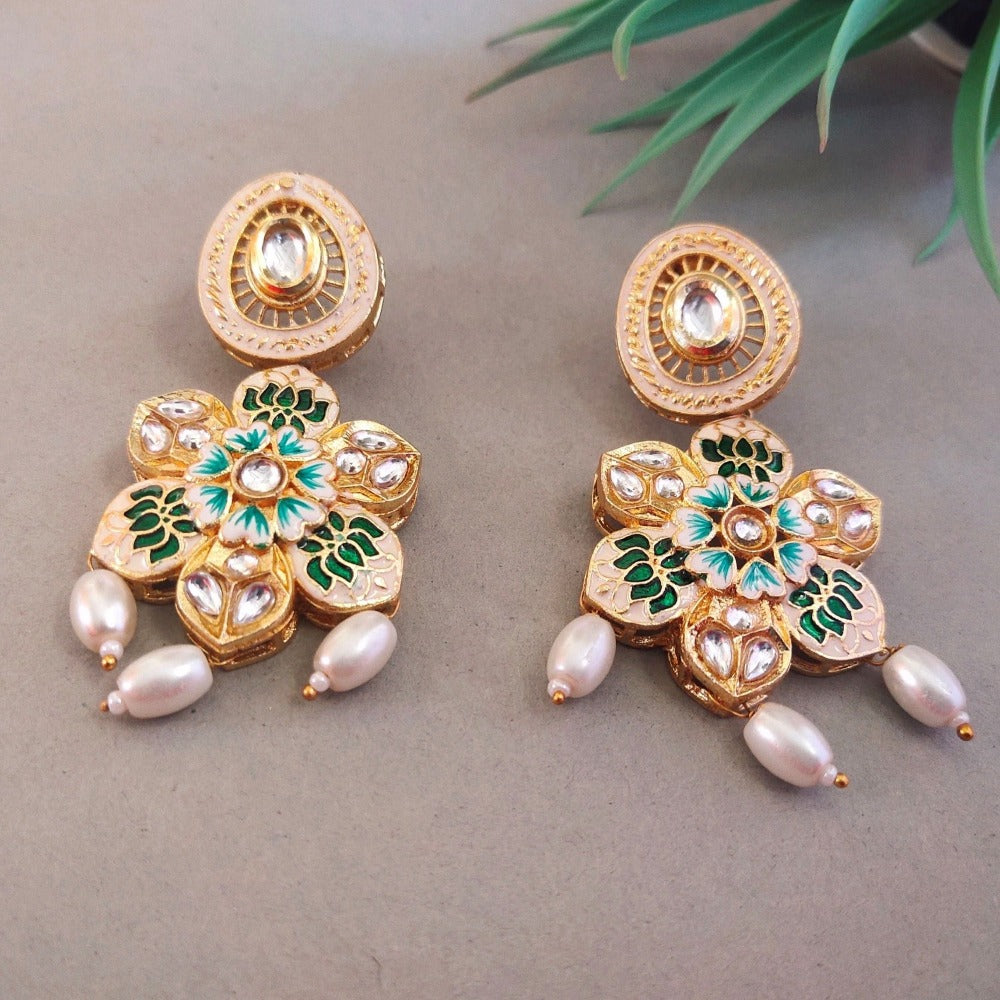 Green earrings for girls