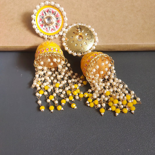 Yellow earrings for girls