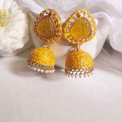 Yellow earrings for girls