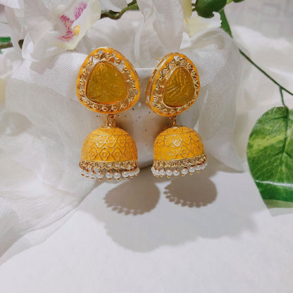 Yellow earrings for girls