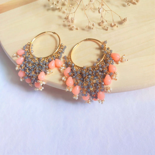 Peach earrings for girls