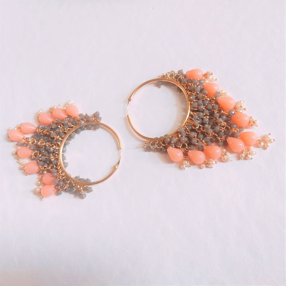 Peach earrings for girls