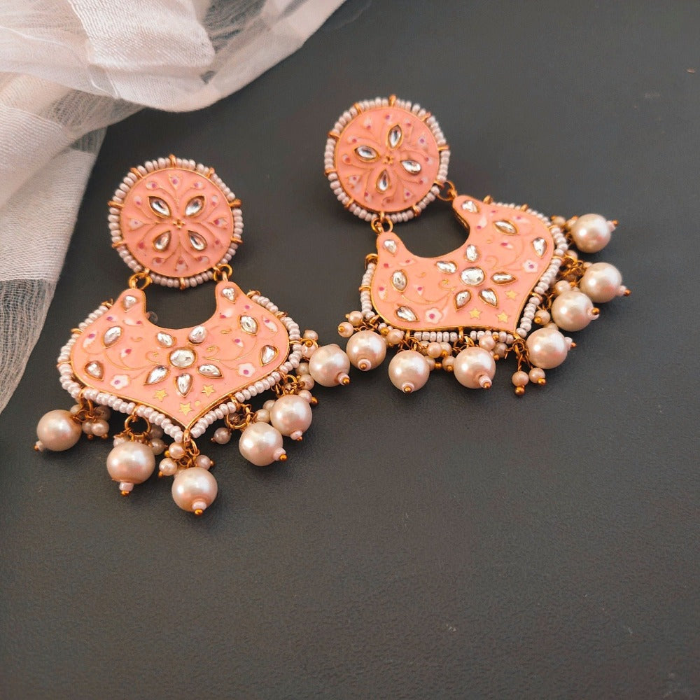 Peach earrings for girls