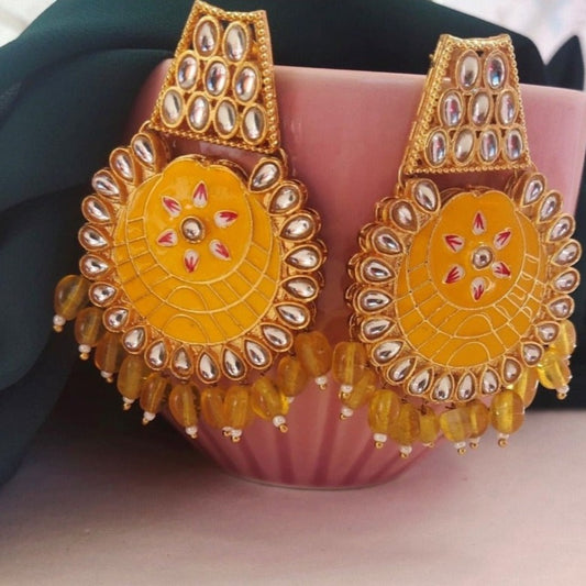 Yellow earrings for girls