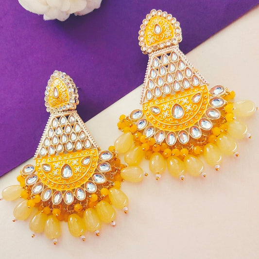 Yellow earrings for girls